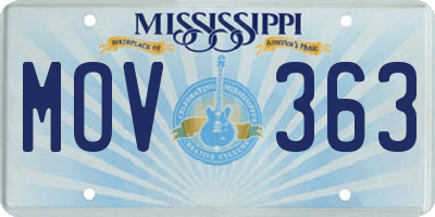 MS license plate MOV363