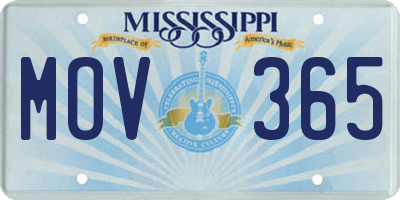 MS license plate MOV365