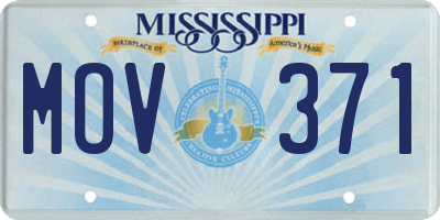 MS license plate MOV371