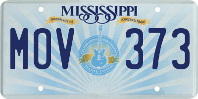 MS license plate MOV373