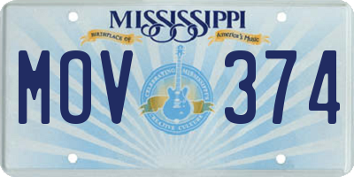 MS license plate MOV374