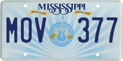 MS license plate MOV377