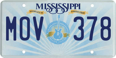 MS license plate MOV378