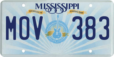 MS license plate MOV383