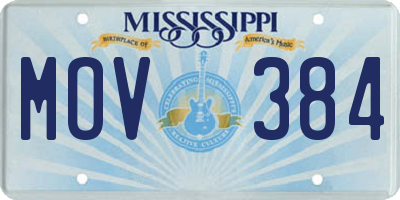 MS license plate MOV384