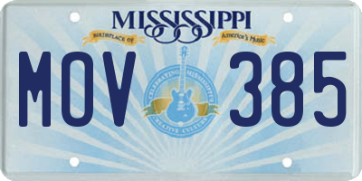 MS license plate MOV385
