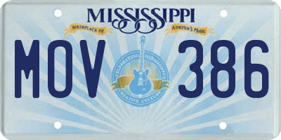 MS license plate MOV386