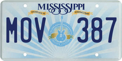 MS license plate MOV387
