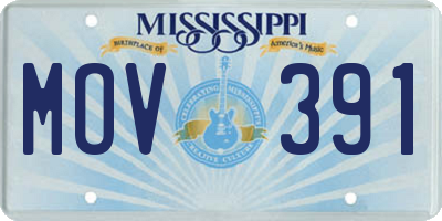 MS license plate MOV391