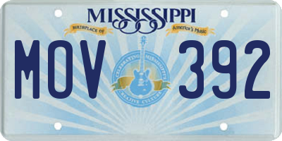 MS license plate MOV392