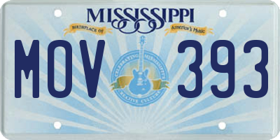 MS license plate MOV393