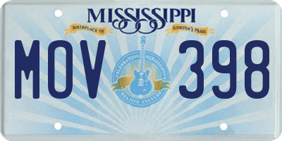 MS license plate MOV398