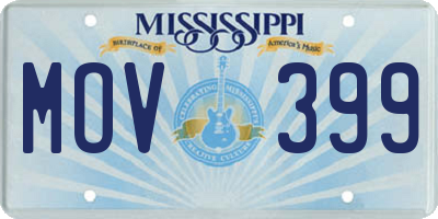 MS license plate MOV399