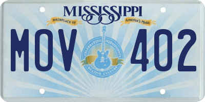 MS license plate MOV402