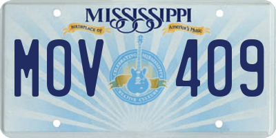 MS license plate MOV409