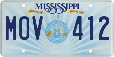 MS license plate MOV412