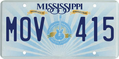 MS license plate MOV415