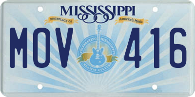 MS license plate MOV416