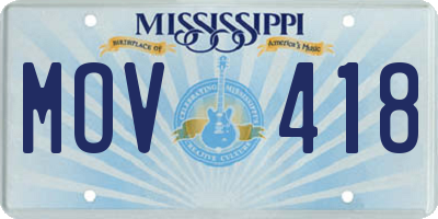 MS license plate MOV418