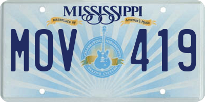 MS license plate MOV419