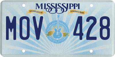 MS license plate MOV428