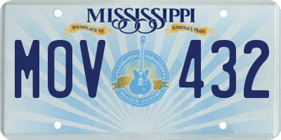 MS license plate MOV432