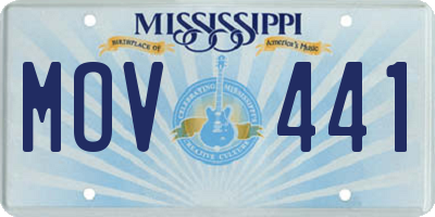 MS license plate MOV441