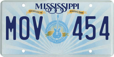 MS license plate MOV454