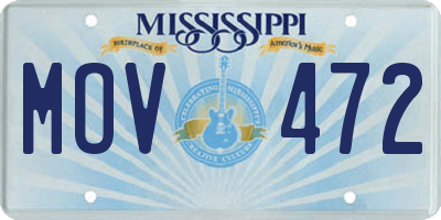 MS license plate MOV472