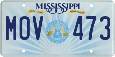 MS license plate MOV473