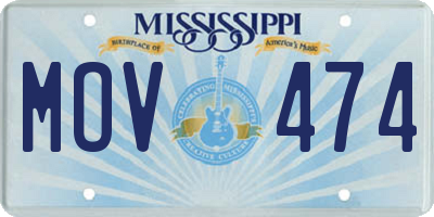 MS license plate MOV474