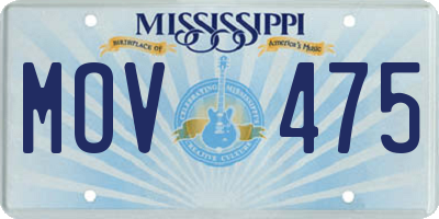 MS license plate MOV475