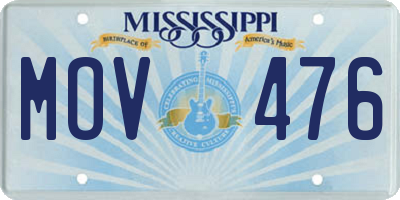 MS license plate MOV476