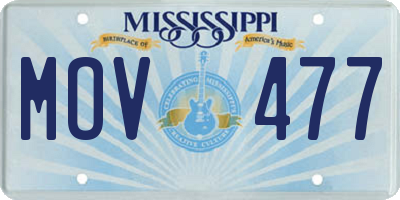 MS license plate MOV477
