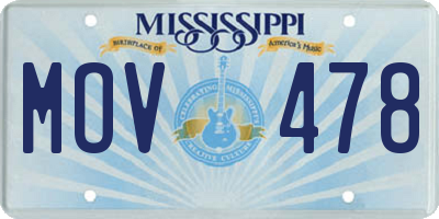 MS license plate MOV478