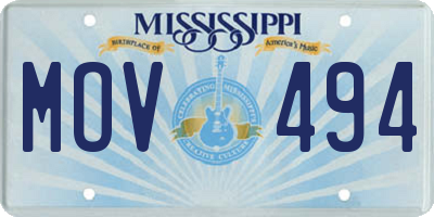 MS license plate MOV494