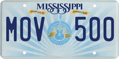 MS license plate MOV500
