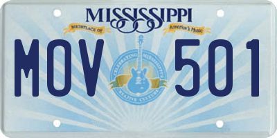 MS license plate MOV501