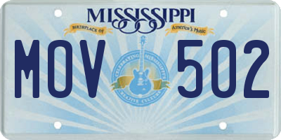 MS license plate MOV502