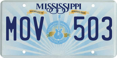 MS license plate MOV503