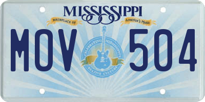 MS license plate MOV504