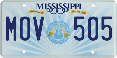 MS license plate MOV505