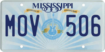 MS license plate MOV506