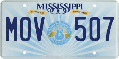MS license plate MOV507