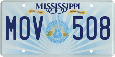MS license plate MOV508