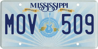 MS license plate MOV509