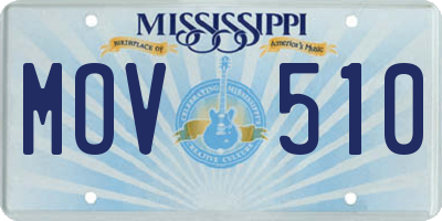 MS license plate MOV510