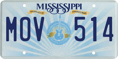 MS license plate MOV514