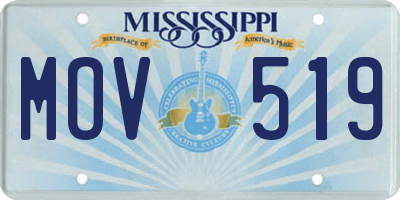 MS license plate MOV519