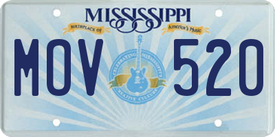 MS license plate MOV520